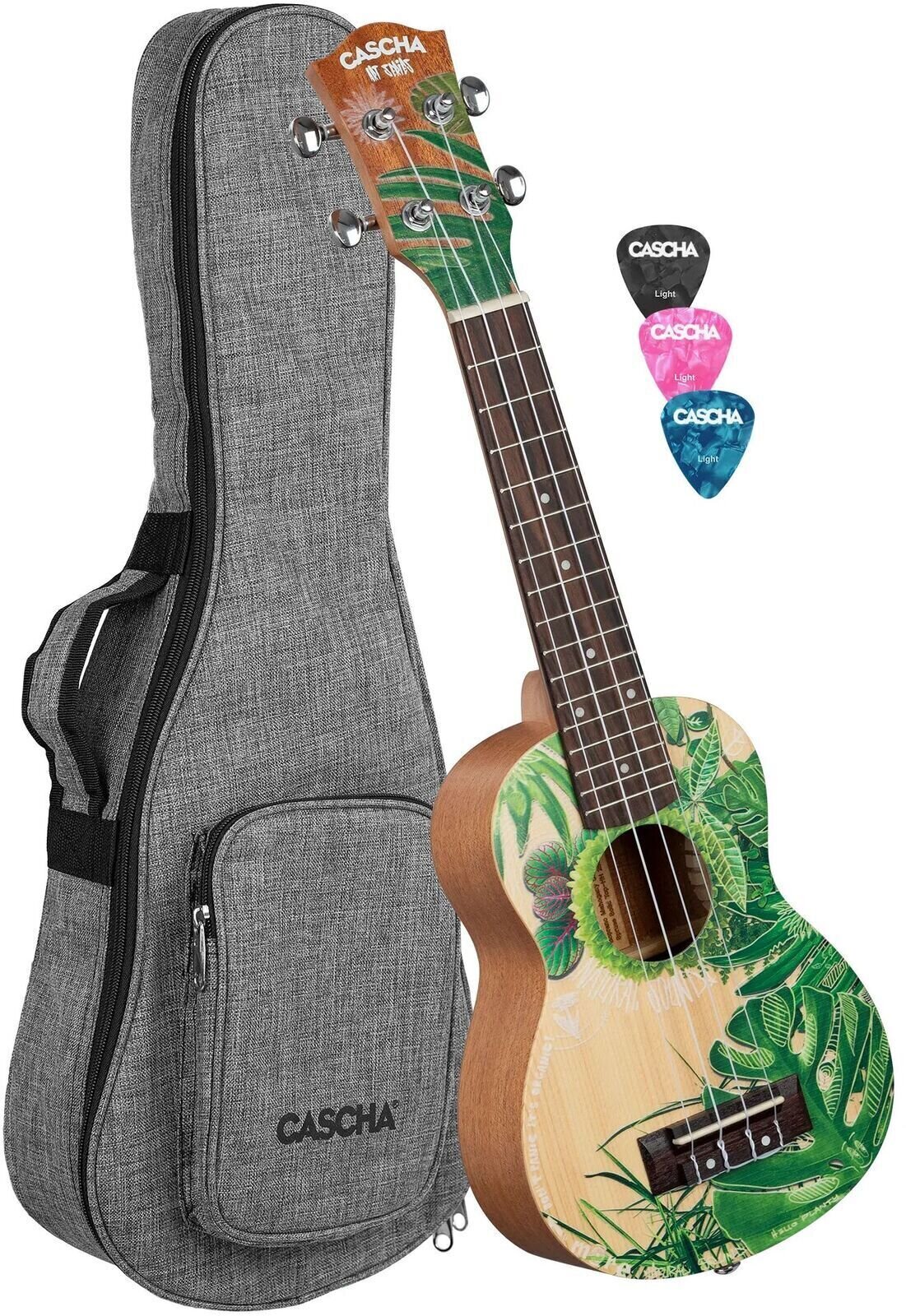 Soprano ukulele Cascha HH 2602 Art Series Leafy Soprano ukulele