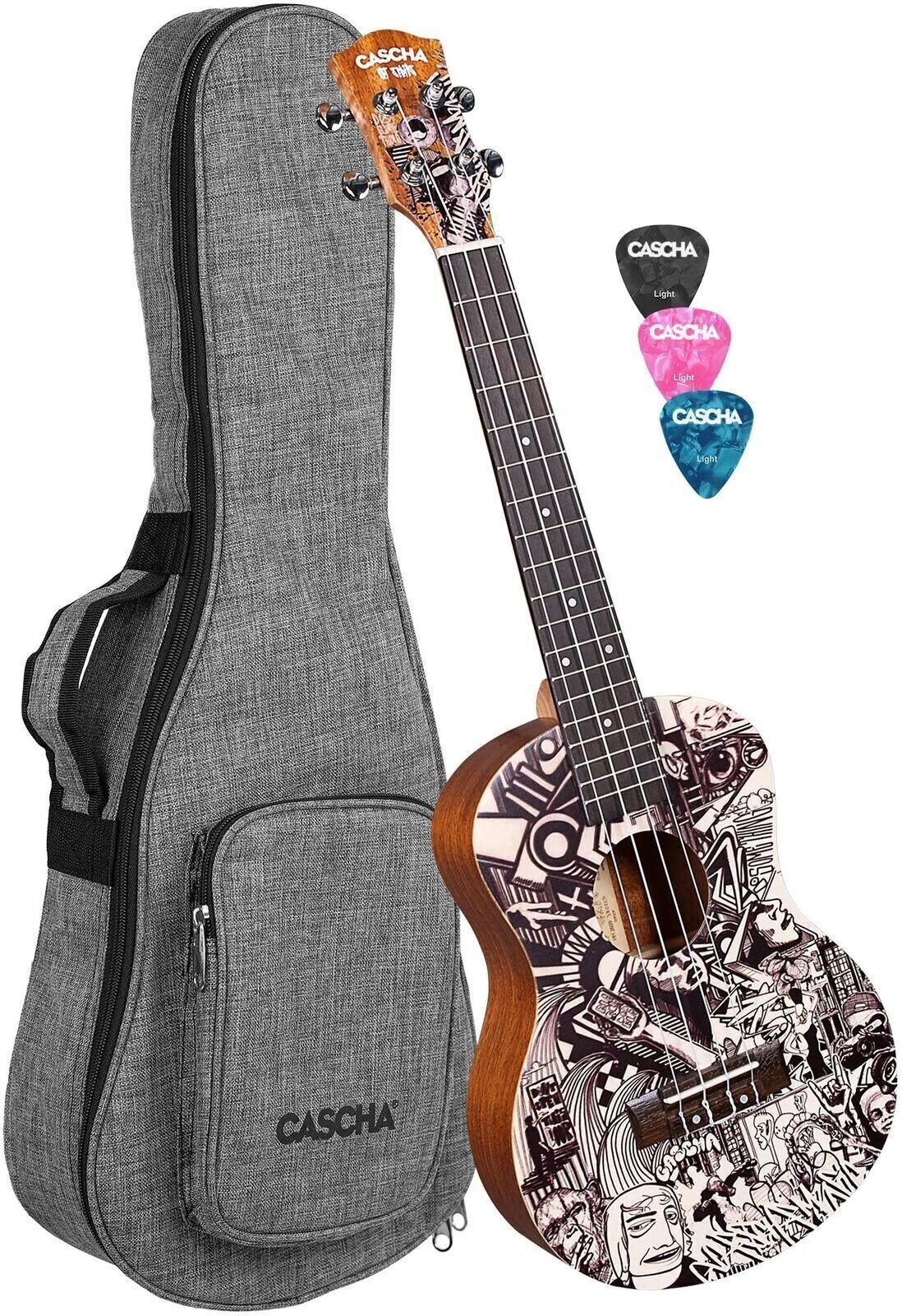 Tenorové ukulele Cascha HH 2609 Art Series Sketch Tenorové ukulele