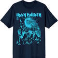 Iron Maiden 50 Life After Death Flames Blue T-shirt de manga curta Navy Blue L