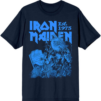 T-Shirt Iron Maiden Est. 1975 Life After Death Stamp Navy Blue S T-Shirt - 1