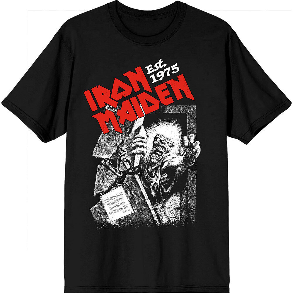 T-shirt Iron Maiden Est. 1975 No Prayer Grave Red Logo Black S T-shirt