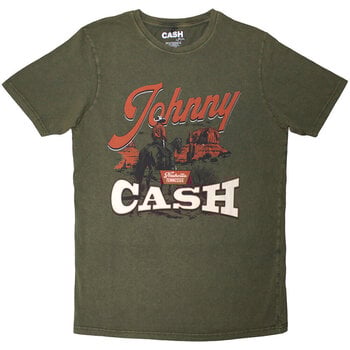 Koszulka Johnny Cash Koszulka Desert Cowboy Stone Wash Unisex Green M - 1