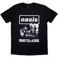 Oasis Cigarettes & Alcohol Illustration Mono Black XL Shirt