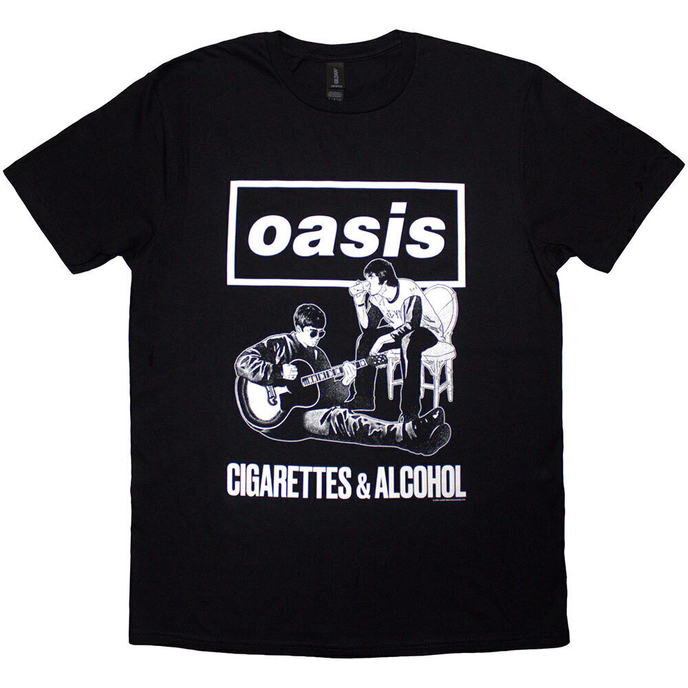 Košulja Oasis Cigarettes & Alcohol Illustration Mono Black 2XL Košulja