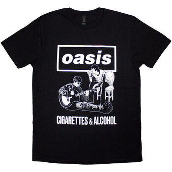 Košulja Oasis Cigarettes & Alcohol Illustration Mono Black 2XL Košulja - 1