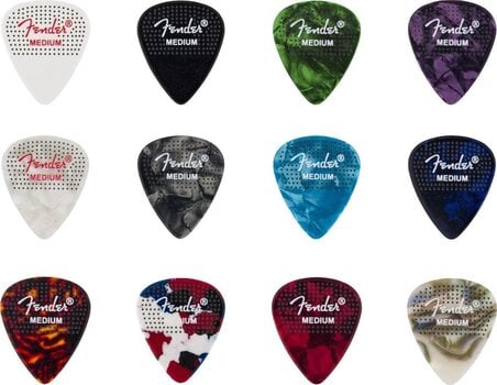 Pick Fender 351 Dotted Celluloid Picks 12-Pack Medium Pick - 1