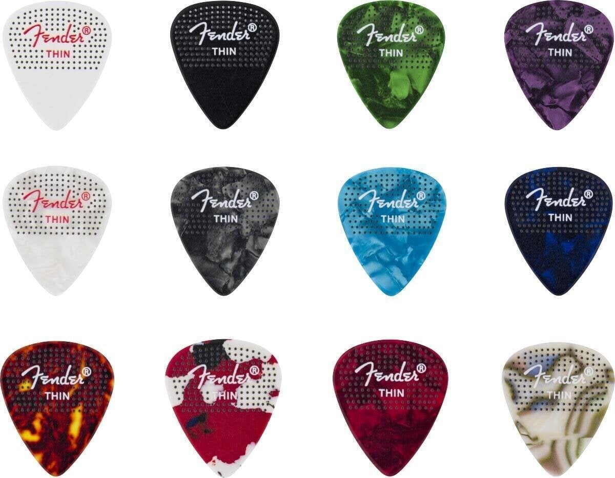 Pick Fender 351 Dotted Celluloid Picks 12-Pack Thin Pick