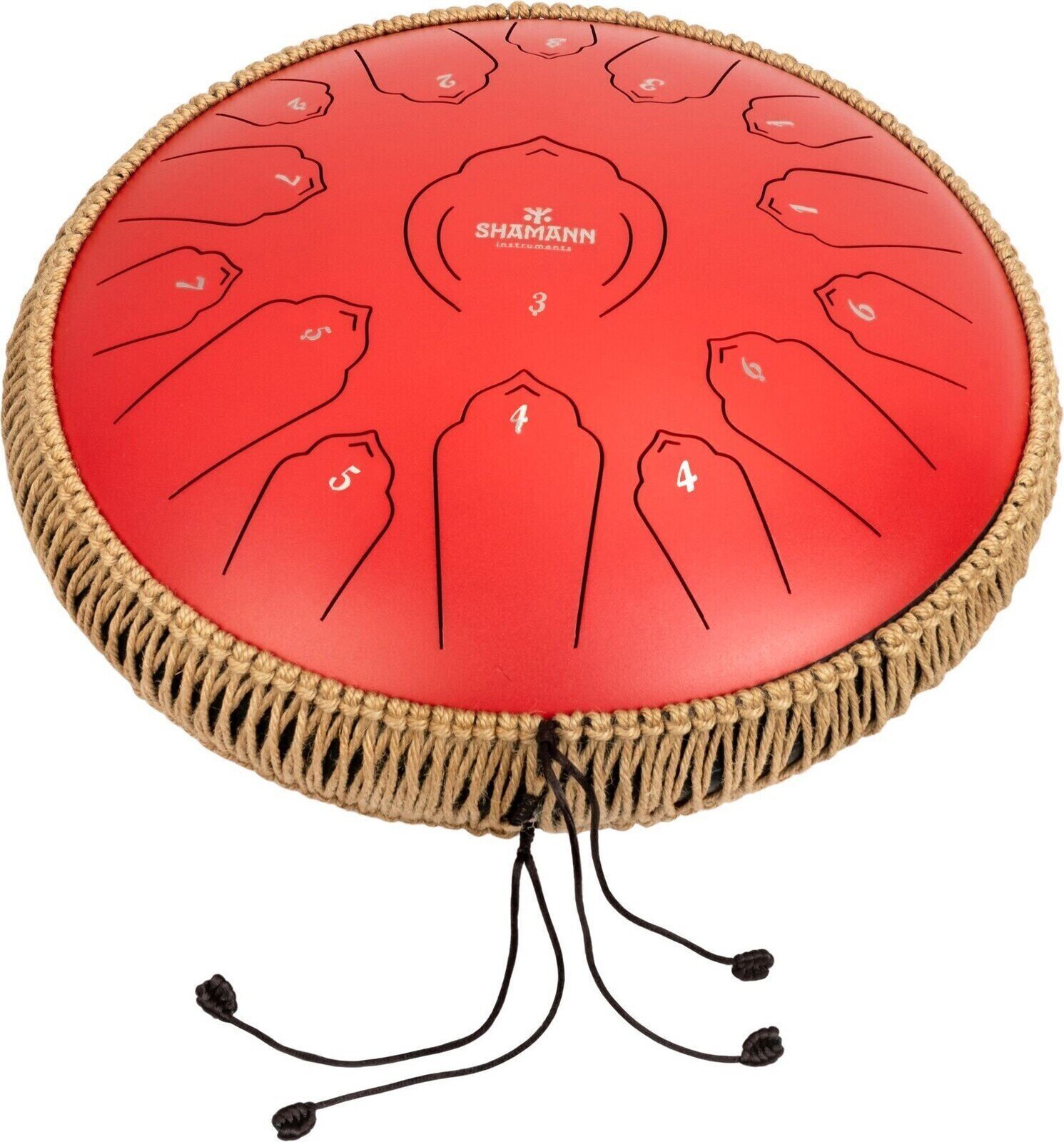Tongue Drum Shamann 14" 15 Notes C Major Red Tongue Drum
