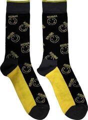 Socks Nirvana Socks Yellow Happy Face Pattern Black 39-45