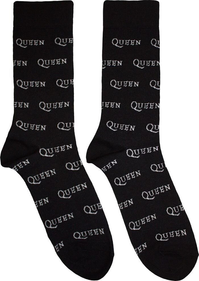 Socken Queen Socken Logo Repeat Mono Black 39-45