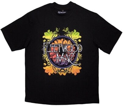 T-shirt Fleetwood Mac Circle Floral Logo Oversized Black M T-shirt - 1