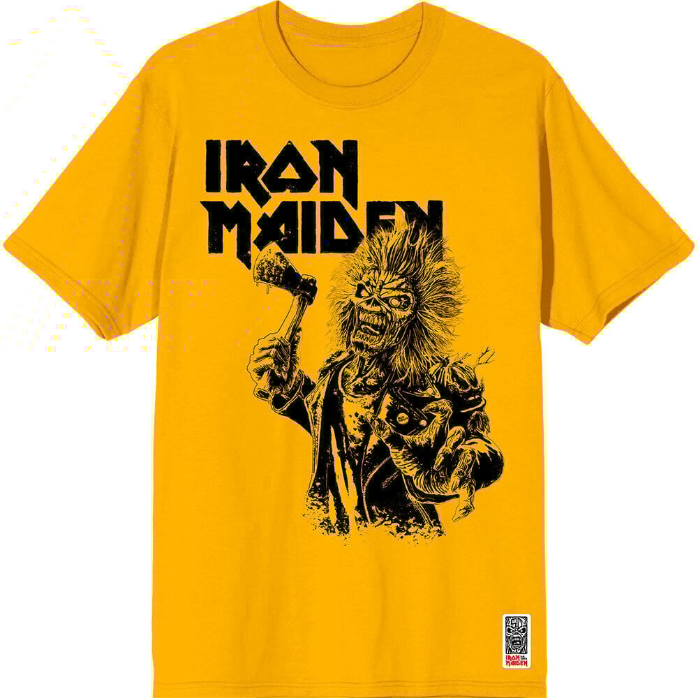 Iron Maiden Tričko Est. 1975 Eddie Axe Graphic Unisex Yellow XL