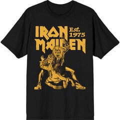 Tričko Iron Maiden Est. 1975 Claw Yellow Graphic Unisex Tričko s krátkym rukávom/Black/Krátke