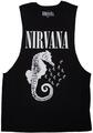 Nirvana Seahorse & Logo Mono Black S Camiseta de manga corta