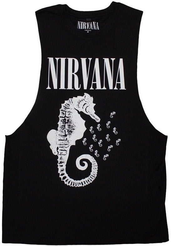 Nirvana Tričko Seahorse & Logo Mono Unisex Black 2XL