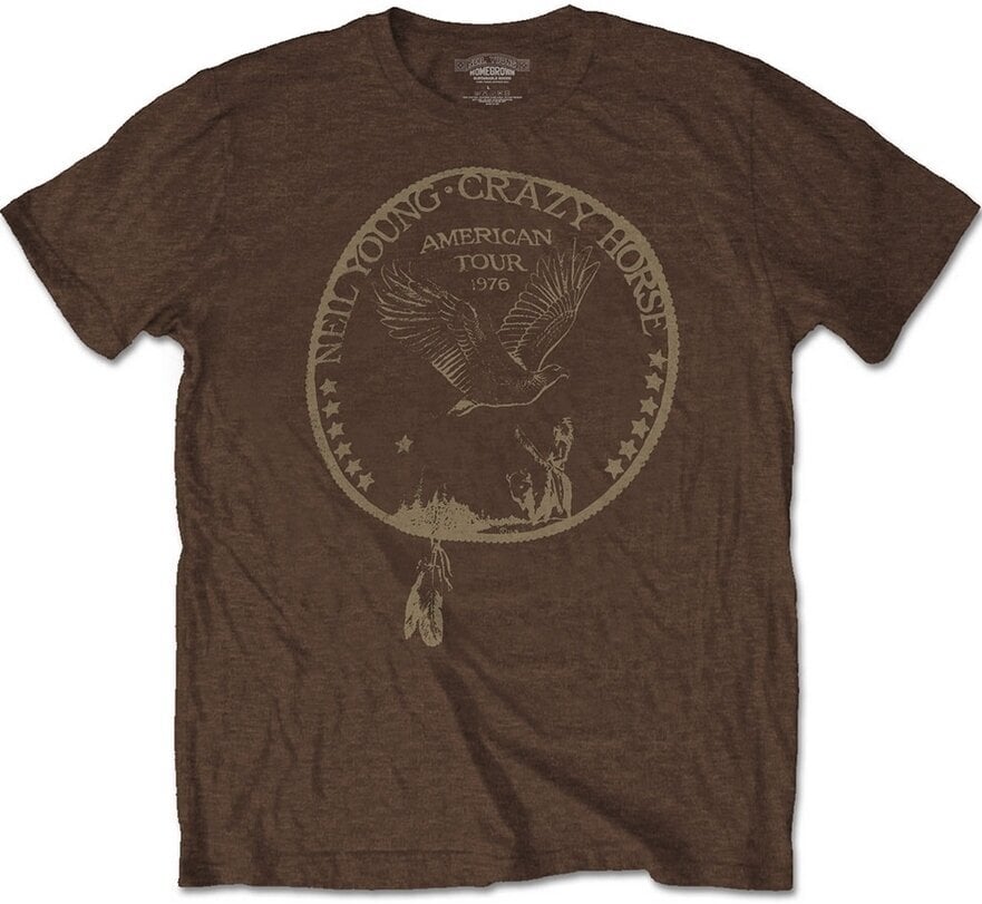 T-shirt Neil Young T-shirt Tour '76 Seal Unisex Brown 2XL