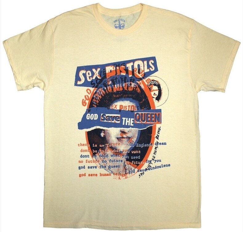 T-Shirt Sex Pistols God Save The Queen Overlay Yellow 2XL T-Shirt