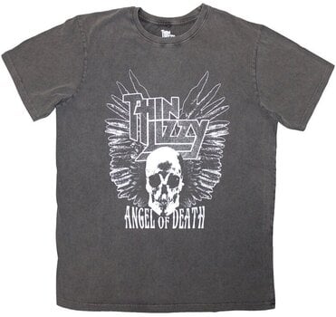 T-shirt Thin Lizzy Angel of Death Stone Wash Charcoal Grey S T-shirt - 1