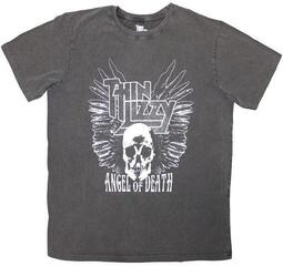T-Shirt Thin Lizzy Angel of Death Stone Wash Unisex Short Sleeve T-Shirt/Charcoal Grey/Short