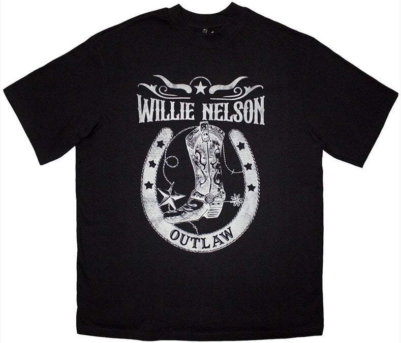 T-shirt Willie Nelson Outlaw Oversized Black 2XL T-shirt