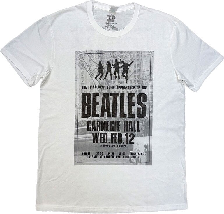 Tricou The Beatles Tour '64 Carnegie Hall White S Tricou
