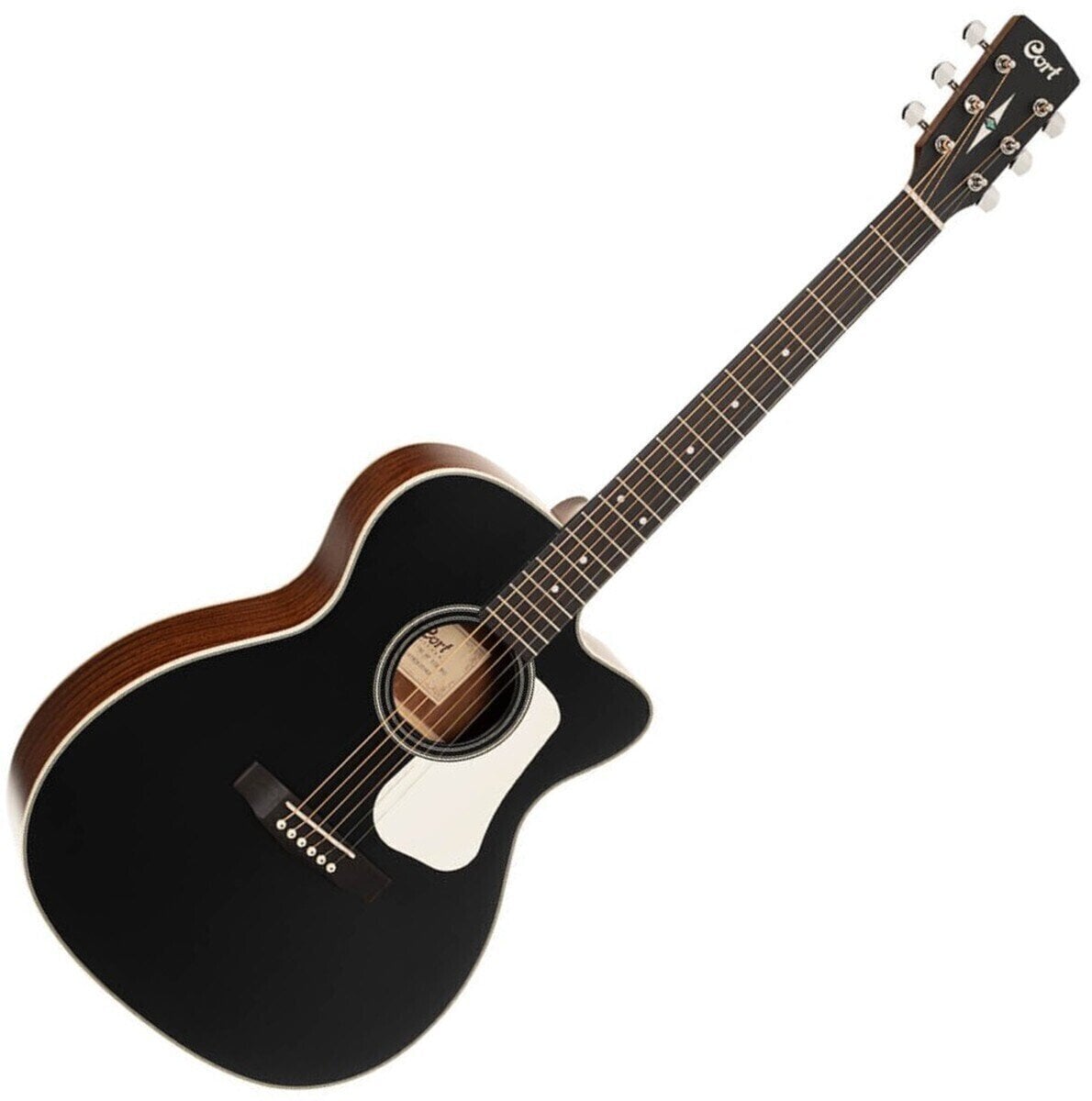 Guitare Jumbo acoustique-électrique Cort L100OCF-CED Black Satin Guitare Jumbo acoustique-électrique