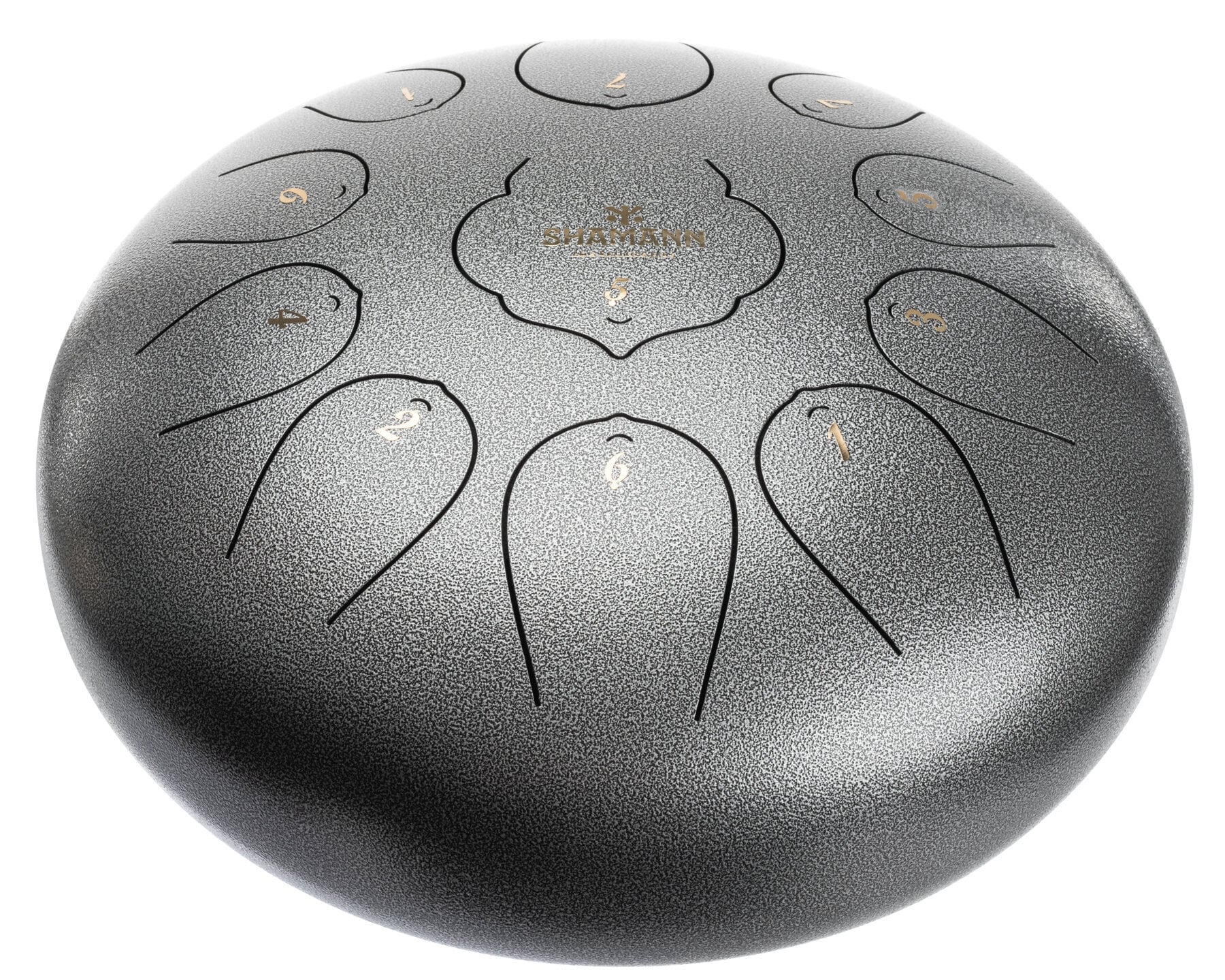 Tongue Drum Shamann 12" 11 Notes D Major Silver Tongue Drum