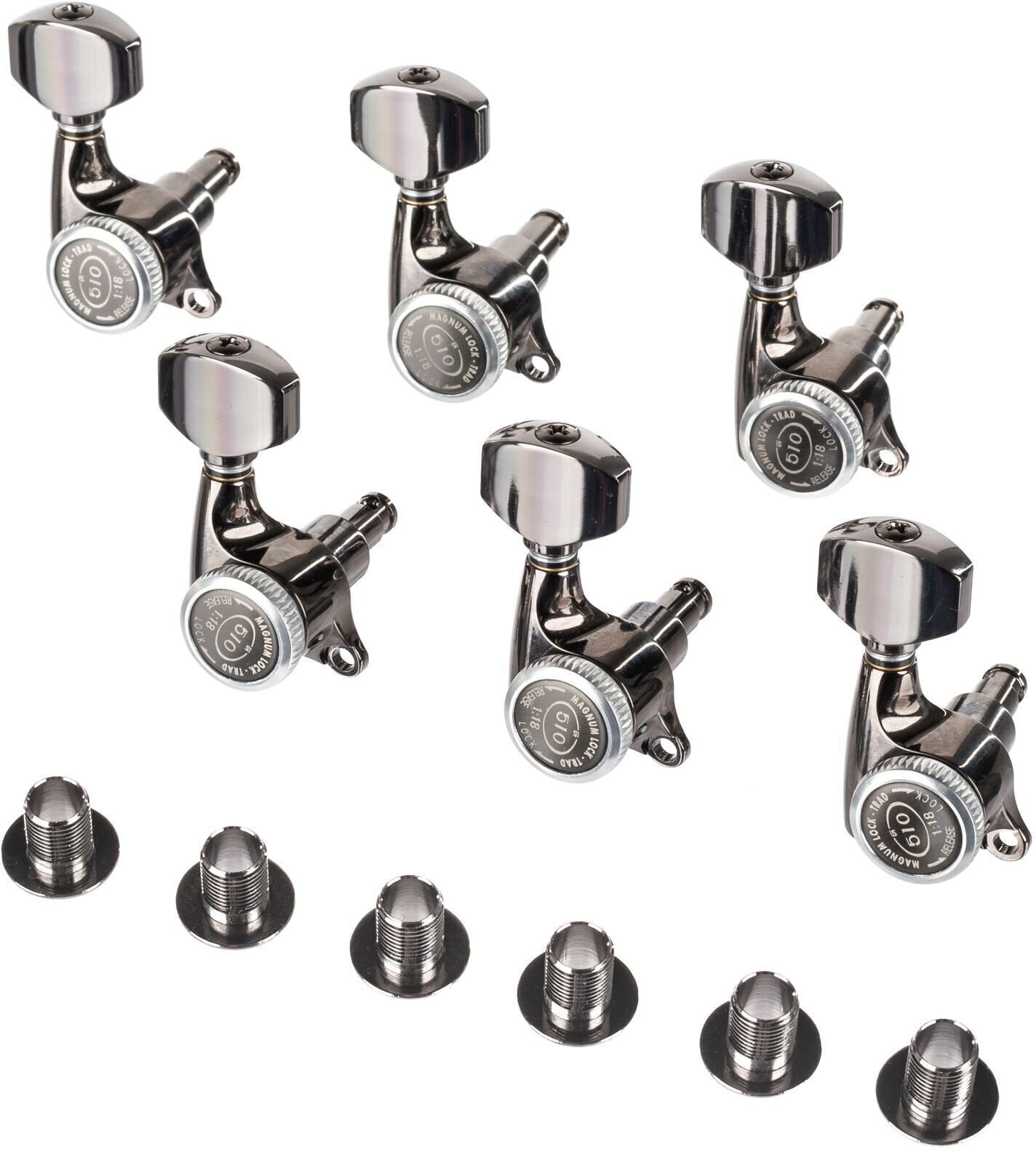 Afinadores para guitarra Gotoh SGS510Z MG-T A07 6L CK Cosmo Black Afinadores para guitarra