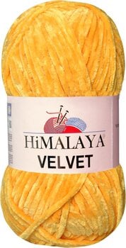 Pređa za pletenje Himalaya Velvet 68 Yellow Pređa za pletenje - 1