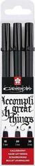 Aide calligraphique Sakura Pigma Stylos techniques Black 3 pcs