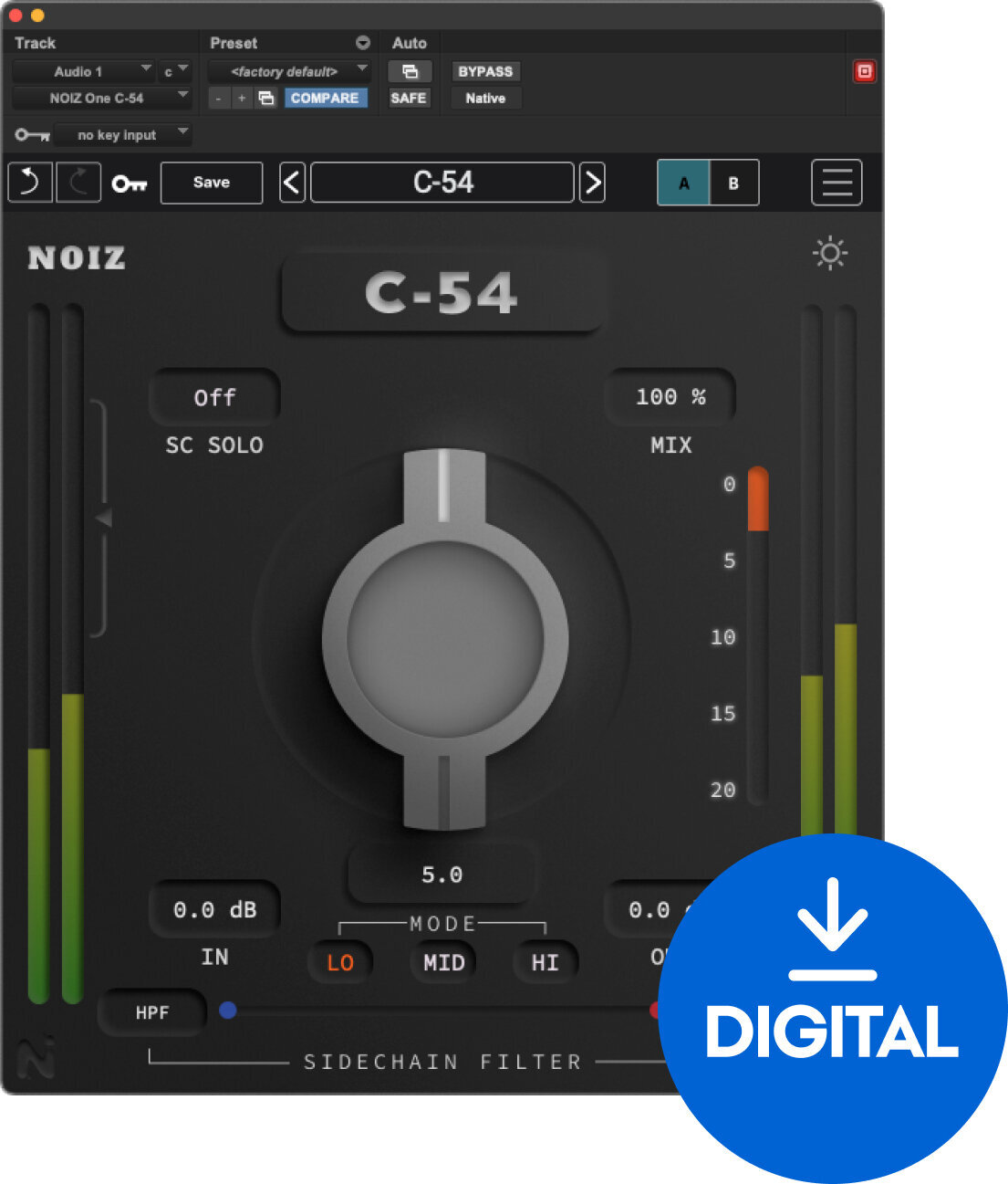 Programinės įrangos papildinio efektų procesorius Kit Plugins NOIZ One C-54