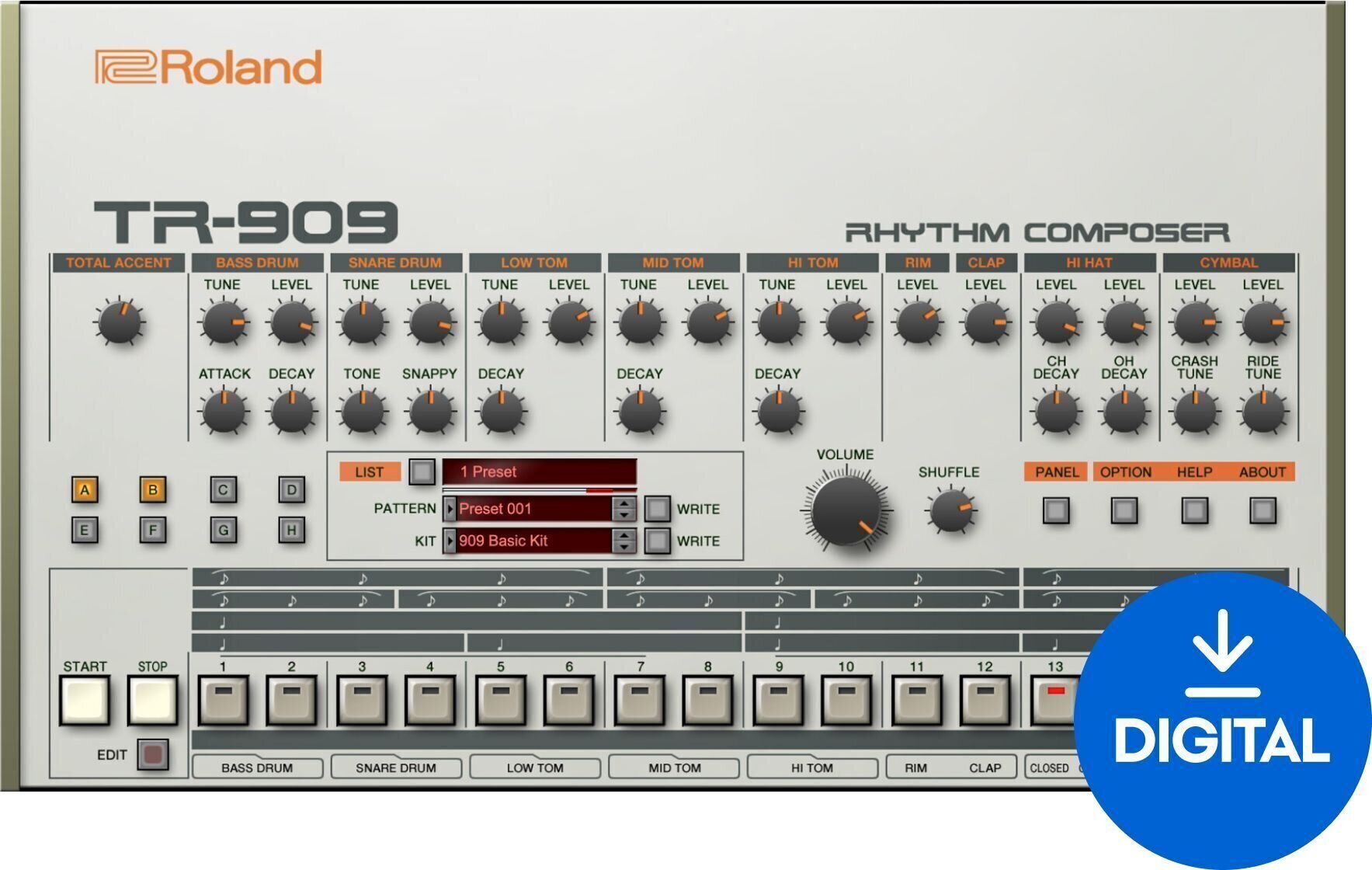 VST Instrument Roland TR-909 Key (Digitálny produkt)
