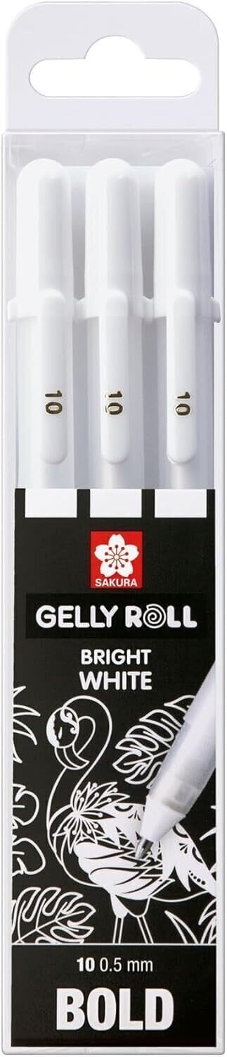 Technical Pen Sakura Gelly Technical Pen White 10 mm 3 pcs