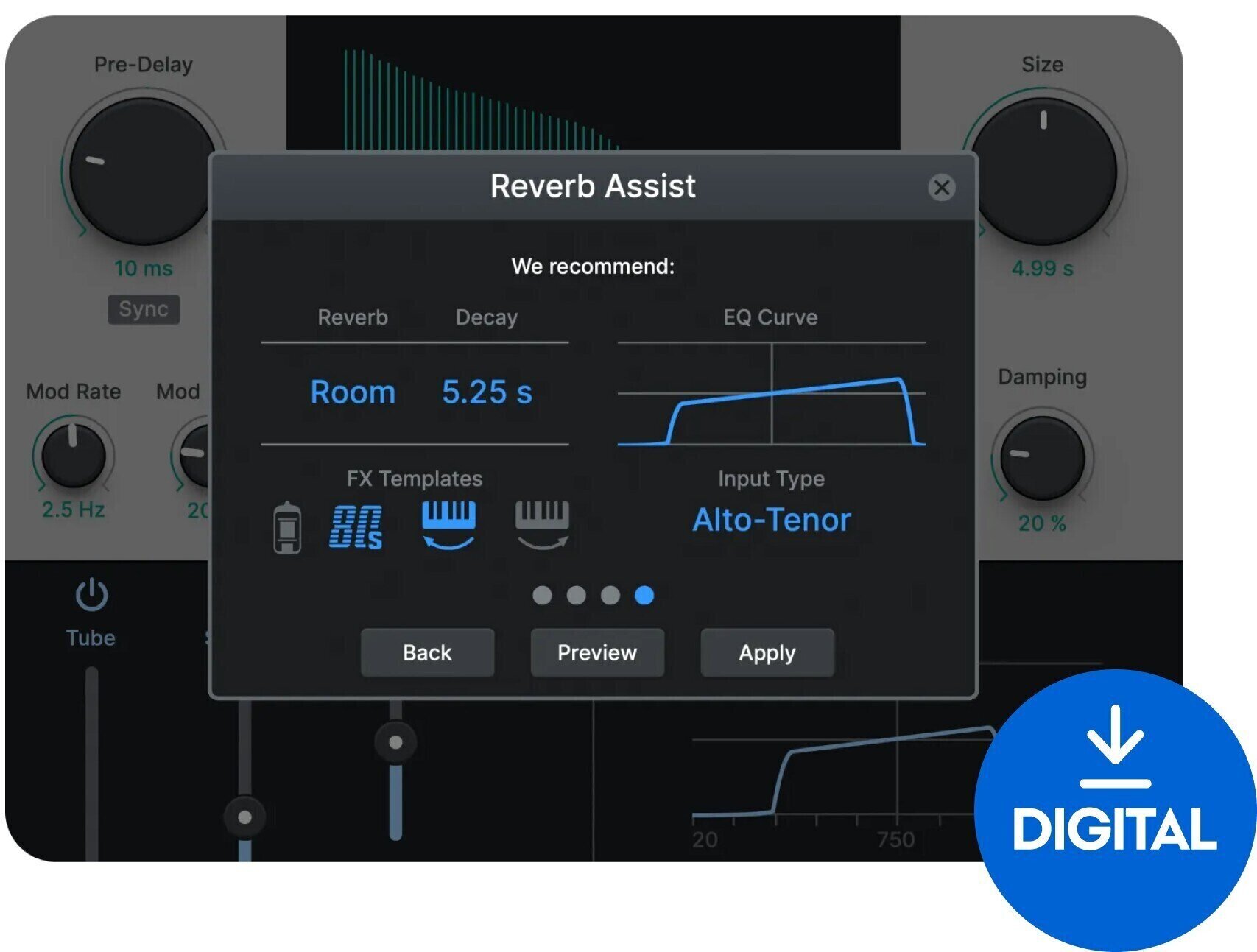 Logiciel de studio Plugins d'effets Antares Vocal Reverb by Auto-Tune (Produit numérique)