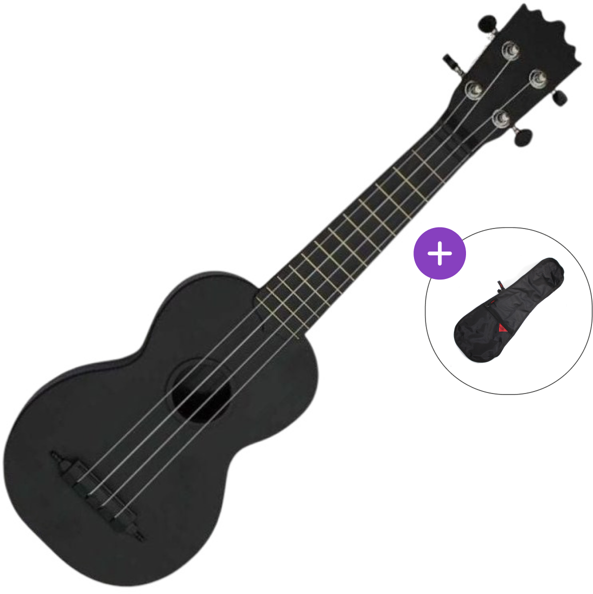 Ukulele soprano Pasadena WU-21X SET Negru mat Ukulele soprano