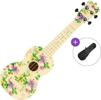 Ukelele soprano Pasadena WU-21F3-WH SET Floral Ukelele soprano - 1