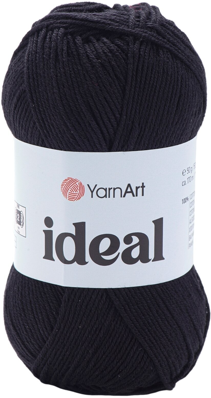 Pređa za pletenje Yarn Art Ideal 221 Black Pređa za pletenje