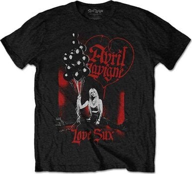 T-shirt Avril Lavigne T-shirt Love Sux Balloons Unisex Black XL - 1