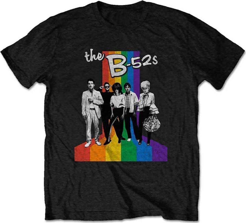 T-shirt The B-52's T-shirt Rainbow Stripes Unisex Black S