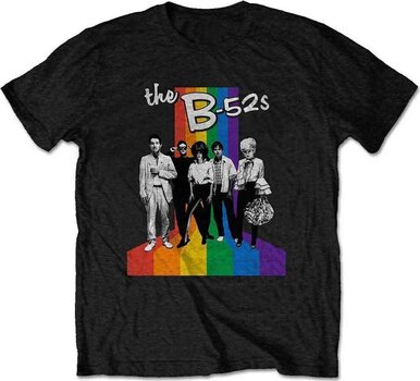 T-shirt The B-52's T-shirt Rainbow Stripes Unisex Black S - 1