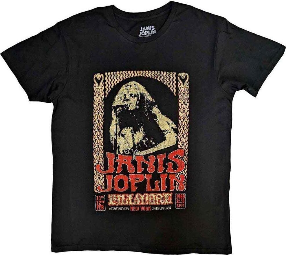 T-shirt Janis Joplin T-shirt Vintage Poster Unisex Black M