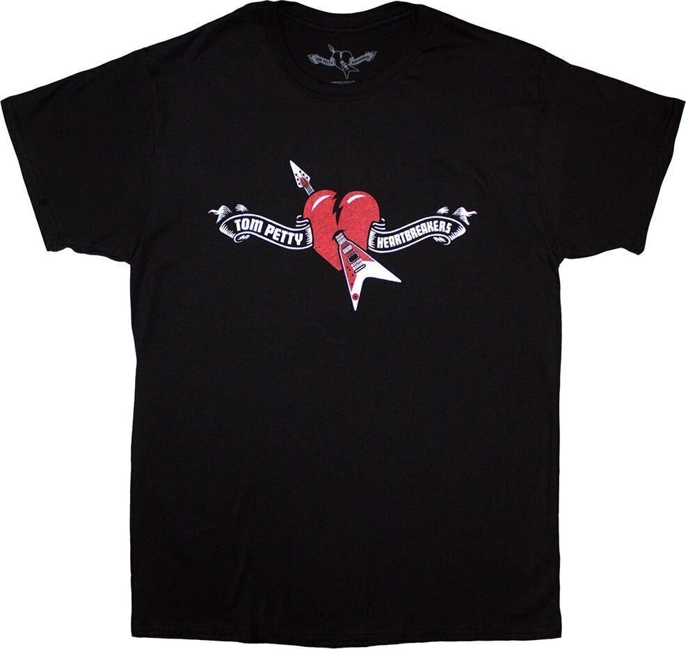 T-Shirt Tom Petty & The Heartbreakers Heart Logo Black 2XL T-Shirt