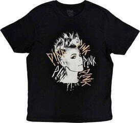 Риза Pink Ladies Boyfriend Unisex Тениска с къс ръкав/Black/Къси