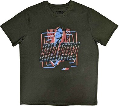 T-Shirt Shakira T-Shirt Squares and Logo Unisex Green 2XL - 1