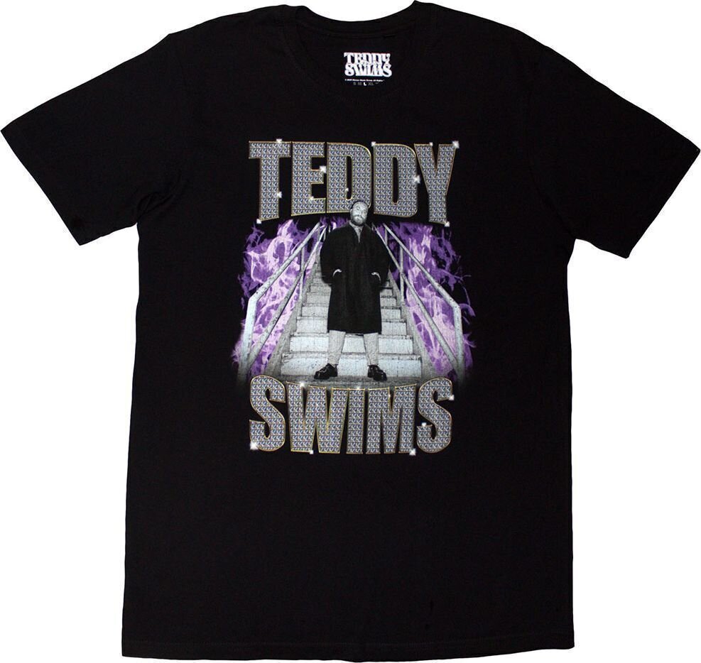 T-Shirt Teddy Swims Retro Bootleg Black L T-Shirt