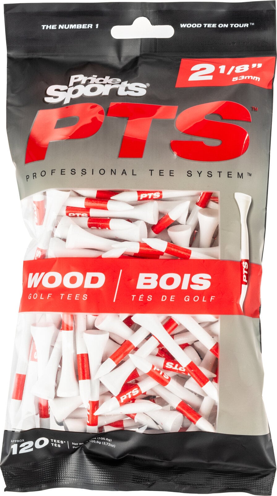 Pride Tee Professional Tee System (PTS) Bílá Golfové týčka