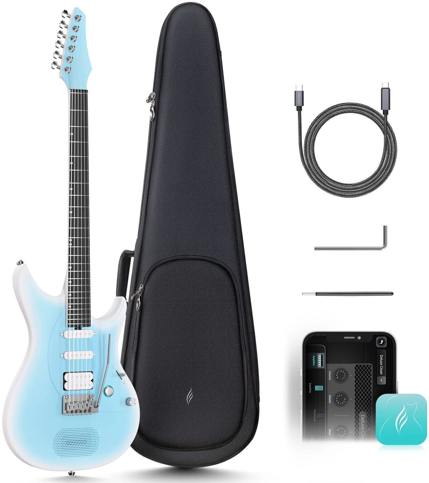 Gitara elektryczna Enya Music Inspire Light Blue Gitara elektryczna