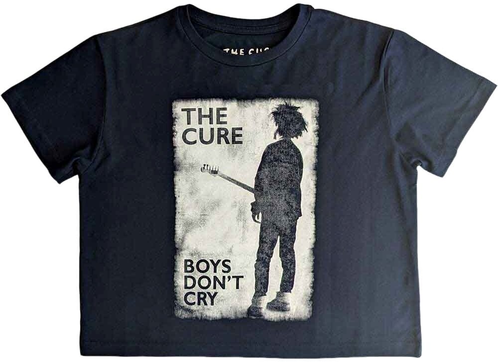 T-Shirt The Cure Boys Don't Cry B&W Crop Top Navy Blue M Ladies T-Shirt