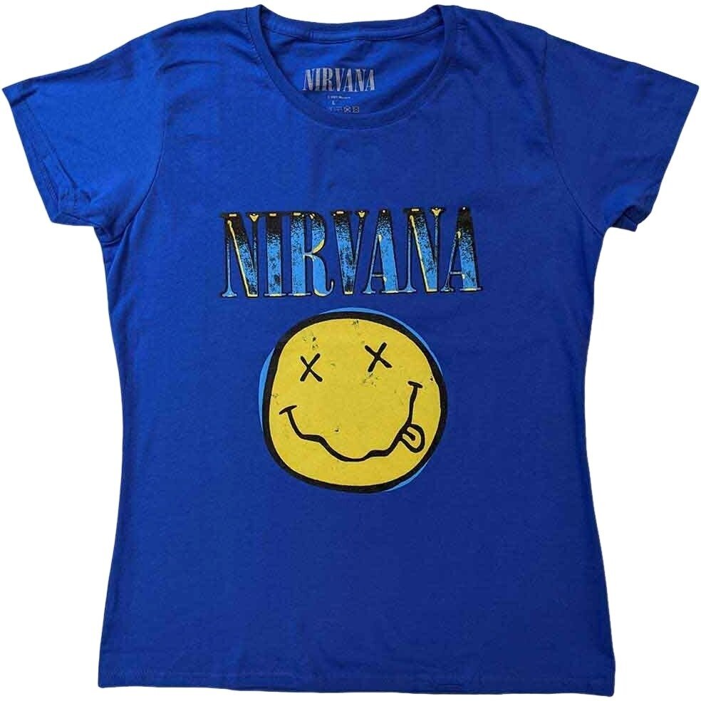 Nirvana Tričko Xerox Happy Face Unisex Blue 2XL