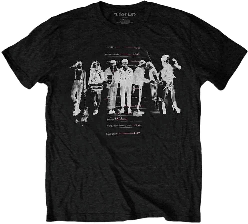 Camiseta de manga corta Yungblud Weird Track list Black S Camiseta de manga corta